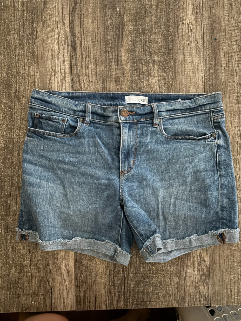 LOFT Women's Faded Blue Denim Shorts
